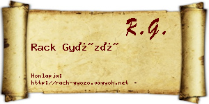 Rack Győző névjegykártya